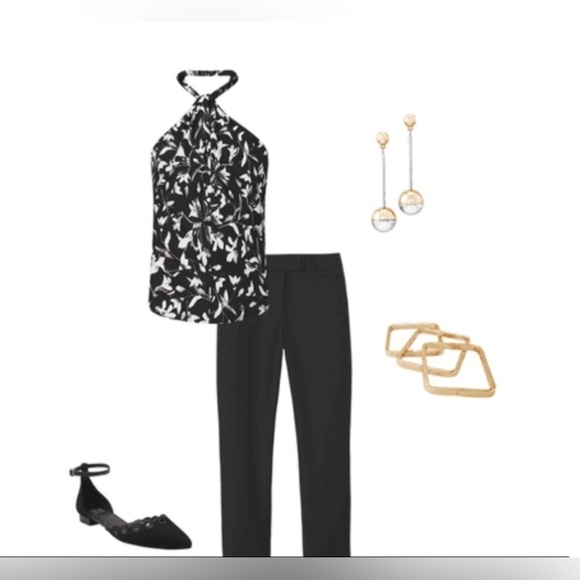 White House Black Market Floral Twist Halter Top - Picture 9 of 9